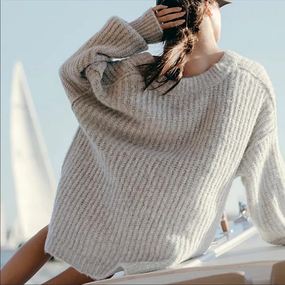 #22 New! Free People Blue Bell Chunky Oversized SweaterNWT - Picture 5 of 8